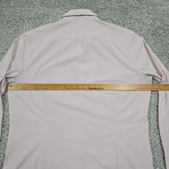 Mizzen Main Shirt Men XL Pink White Button Trim Fit Performance Office READ - Picture 9 of 12